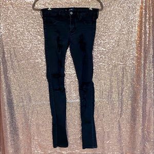 Hollister Distressed Black Jeggings